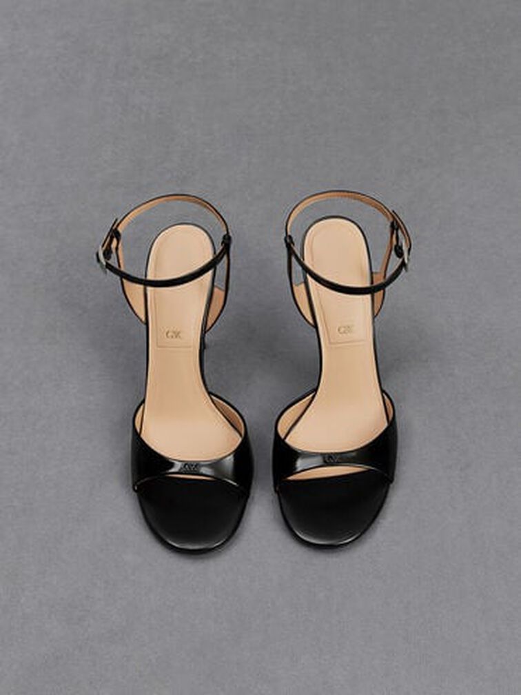 Leather Ankle-Strap Pumps, Black Box, hi-res