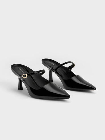 Roxane Patent Mary Jane Heeled Mules, Black Patent, hi-res