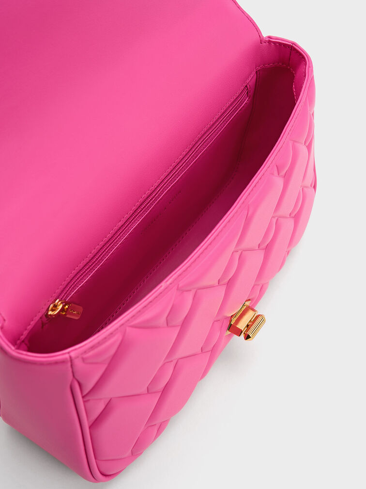 Tillie Quilted Chain Bag, Fuchsia, hi-res