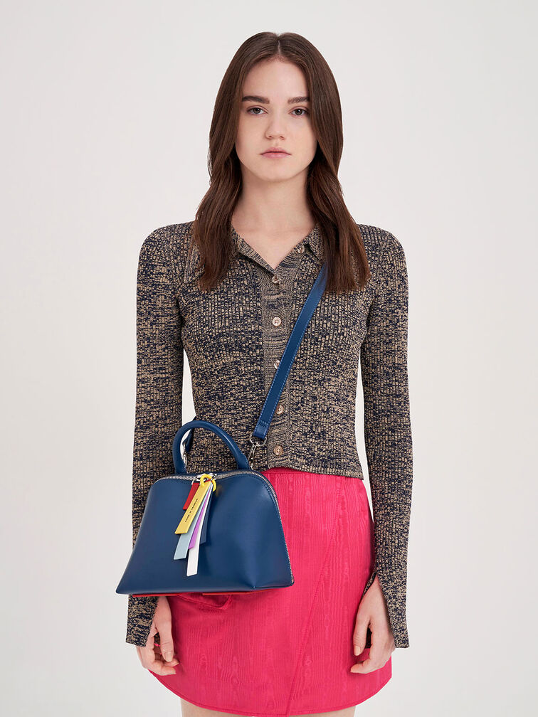 Cockade Bowling Bag, Navy, hi-res