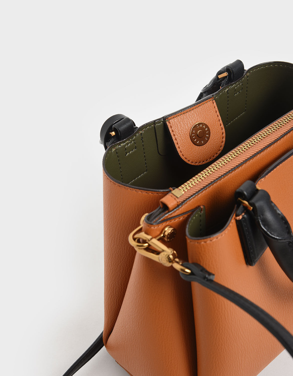Tan Classic Structured Bag CHARLES KEITH IN
