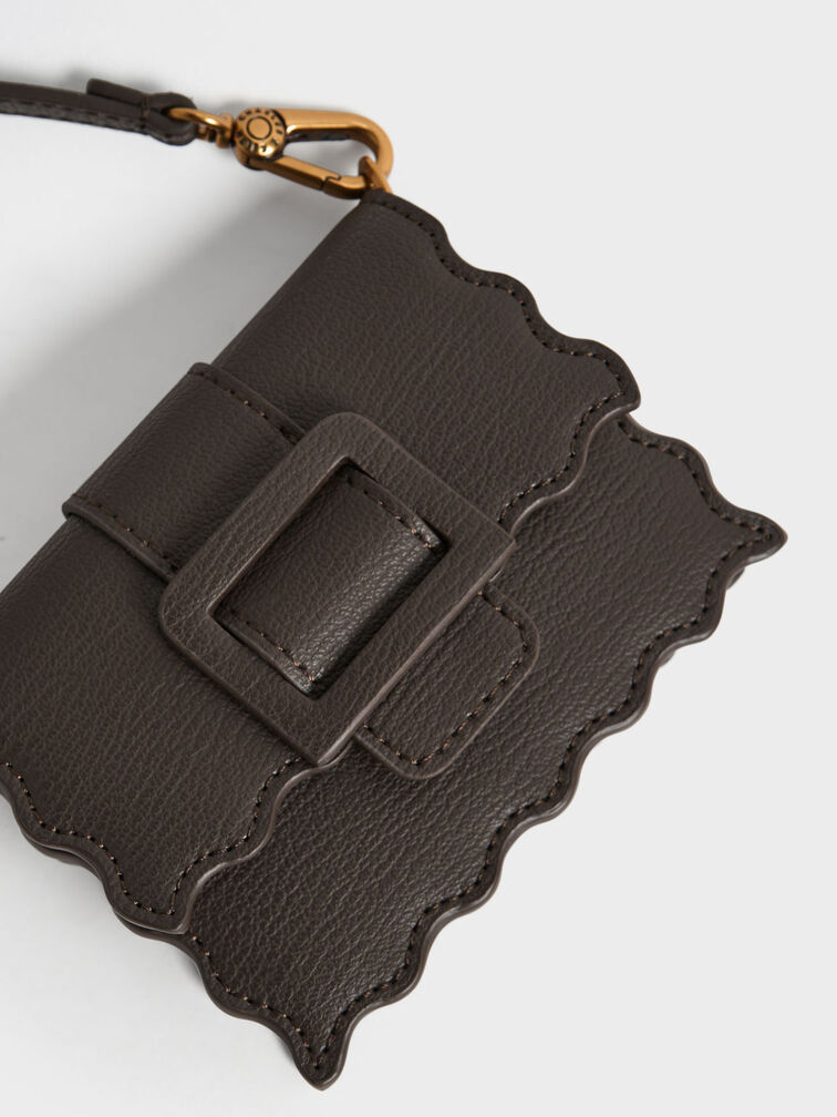 Waverly Scallop-Trim Mini Bag, Dark Moss, hi-res