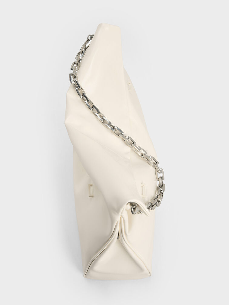 Andromeda Chunky-Chain Trapeze XL Tote Bag, Cream, hi-res