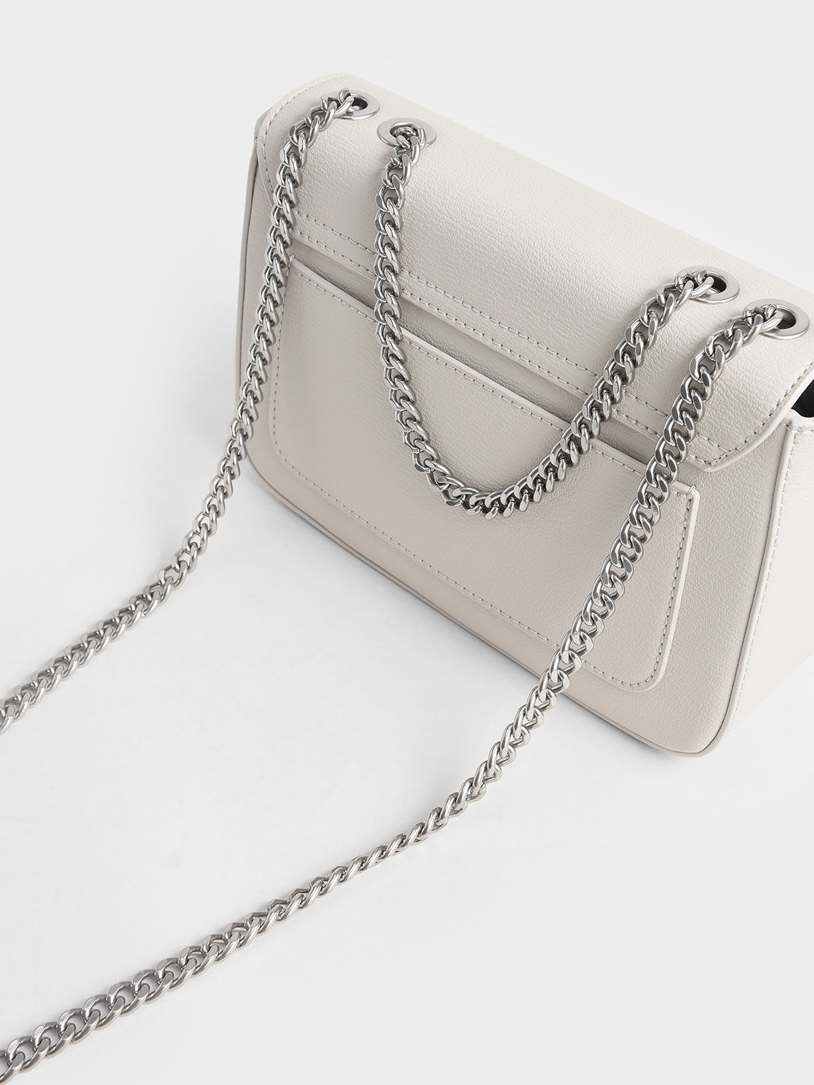 Light Grey Chain Strap Shoulder Bag CHARLES KEITH IN