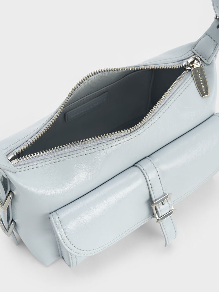 Mini Bryna Belted Hobo Bag, Sea Salt Blue, hi-res