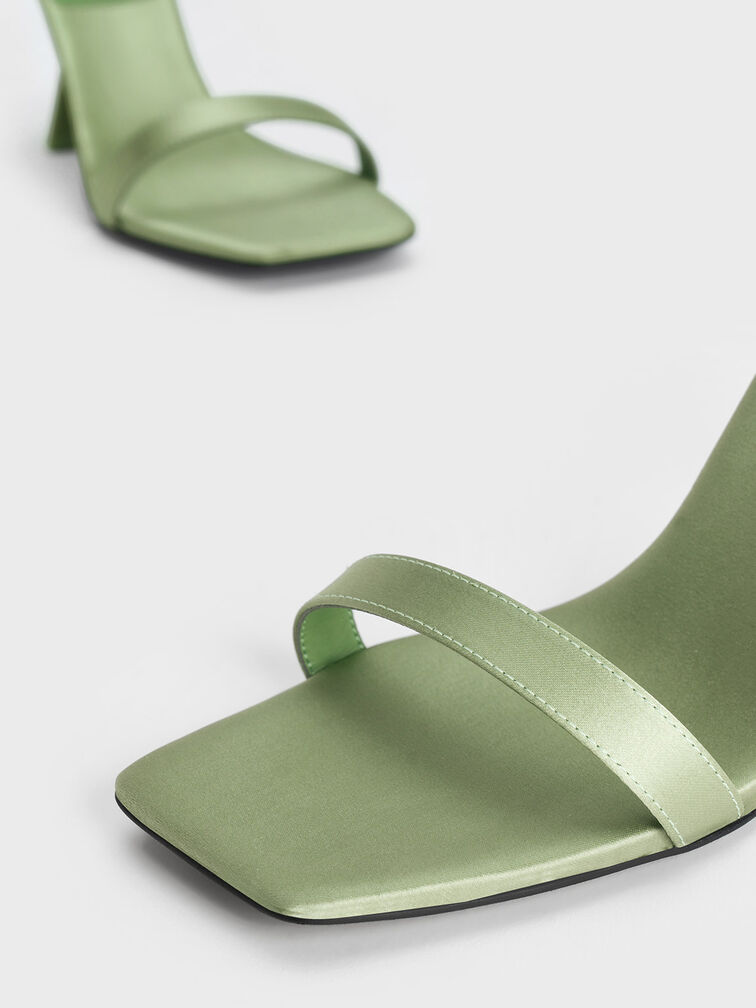Recycled Polyester Ankle Strap Sandals, Green, hi-res