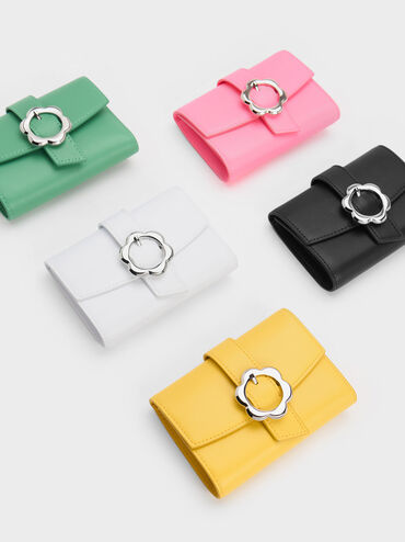 Petra Flower Buckle Wallet, Green, hi-res