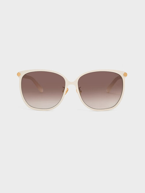 Ophelia Oversized Square Sunglasses, Cream, hi-res