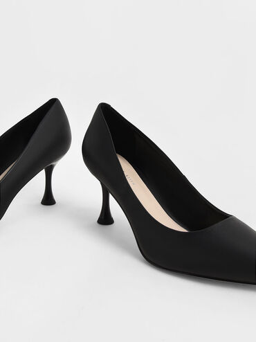 Spool Heel Pumps, Black, hi-res