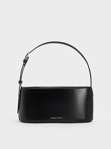 Wisteria Elongated Shoulder Bag, Black, hi-res