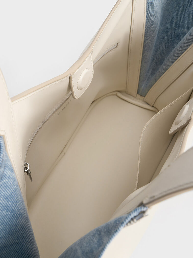 Saskia Slouchy Tote Bag, Cream, hi-res
