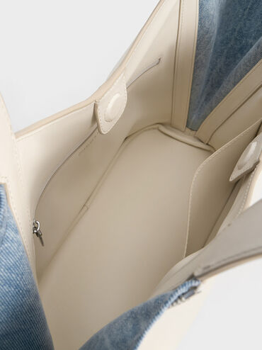 Saskia Slouchy Tote Bag, Cream, hi-res