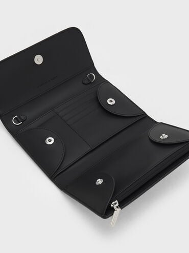Octavia Front Flap Long Wallet, Noir, hi-res