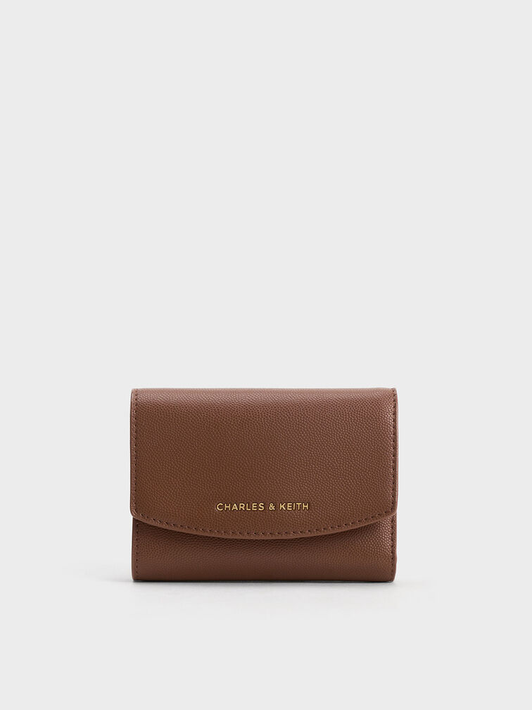 Briony Curved Flap Wallet, Chocolate, hi-res