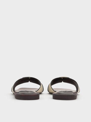 Lando Canvas Metallic-Accent Belted Slide Sandals, Multi, hi-res