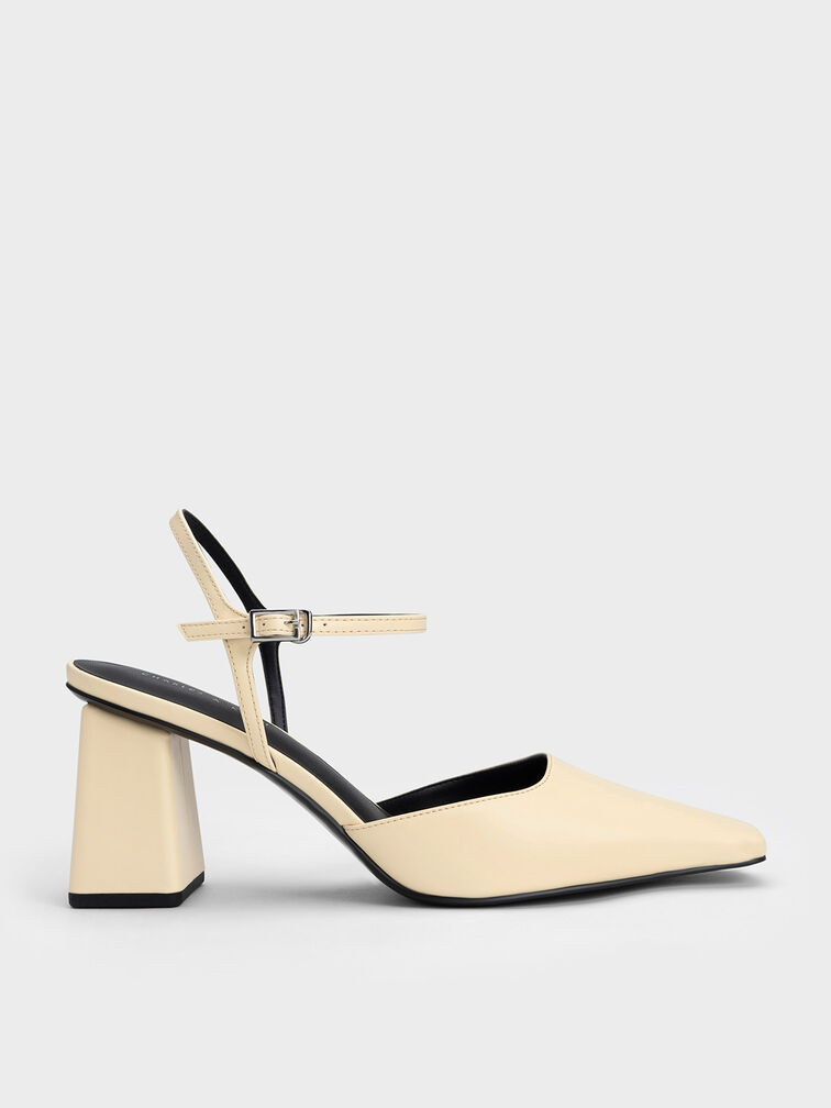 Tapered Block Heel Pumps, Butter, hi-res