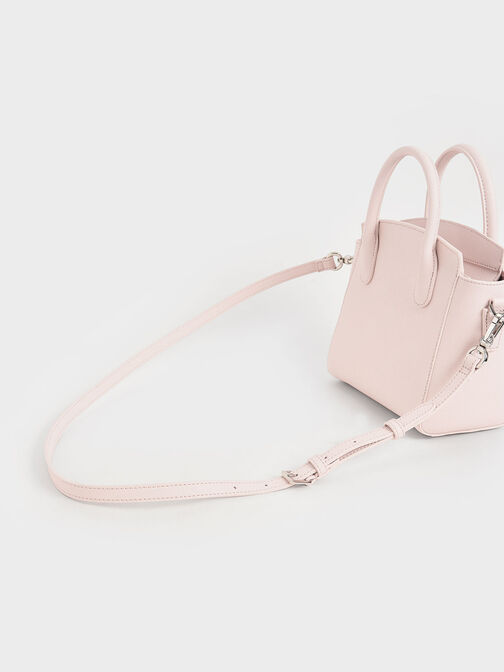 Double Handle Trapeze Tote, Light Pink, hi-res