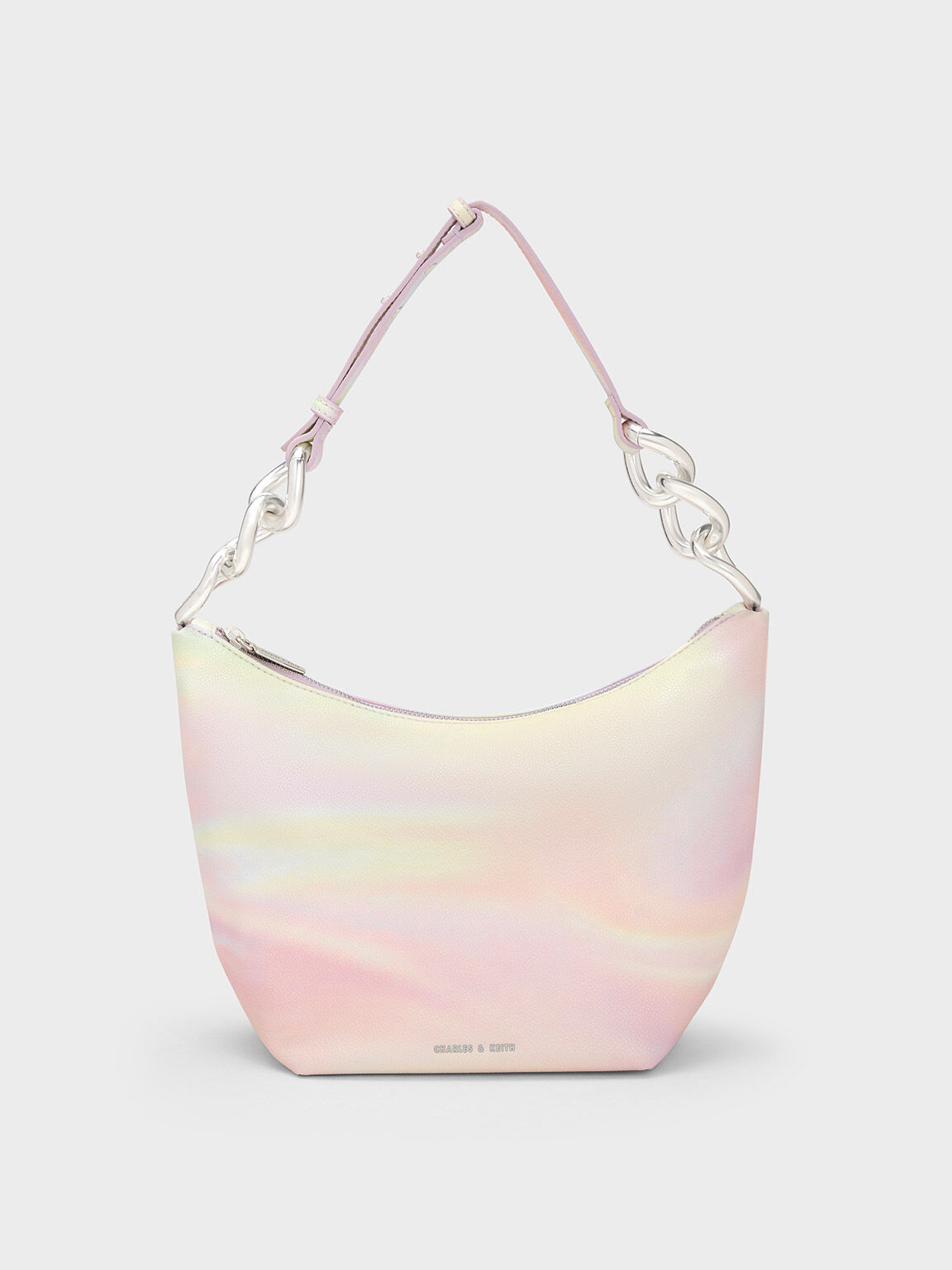 Cayce Swirl-Print Hobo Bag, Pearl, hi-res