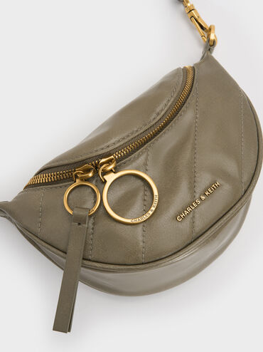 Philomena Half-Moon Crossbody Bag, Deep Olive, hi-res