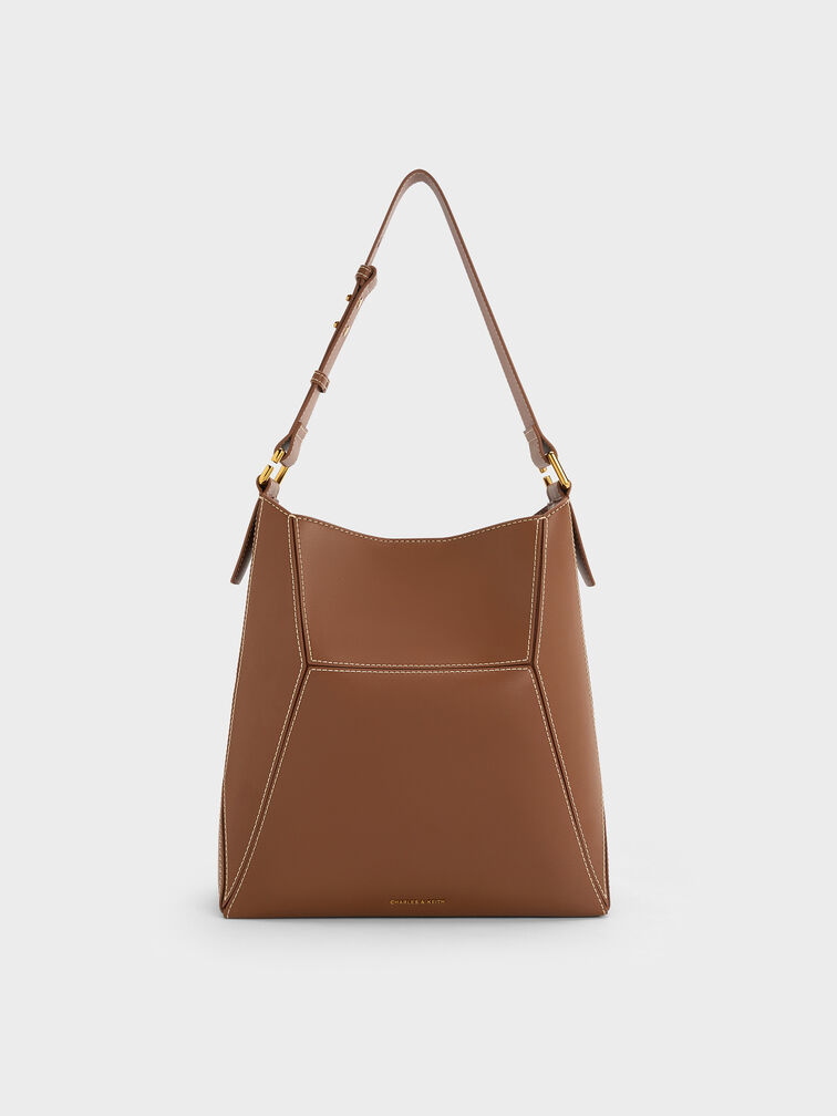 Nasrin Geometric Tote Bag, Chocolate, hi-res