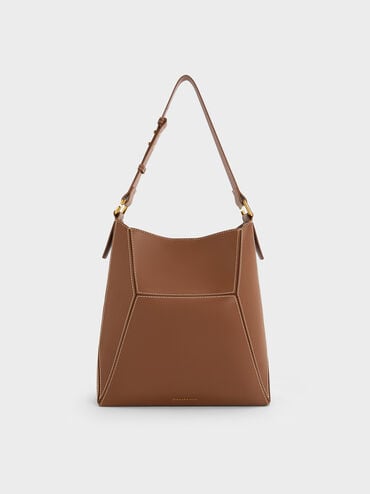 Nasrin Geometric Tote Bag, Chocolate, hi-res