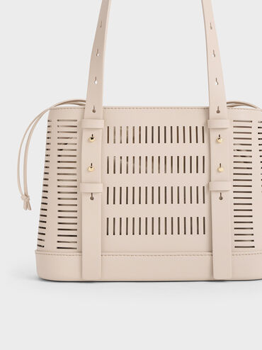 Delphi Cut-Out Bucket Bag, Oat, hi-res