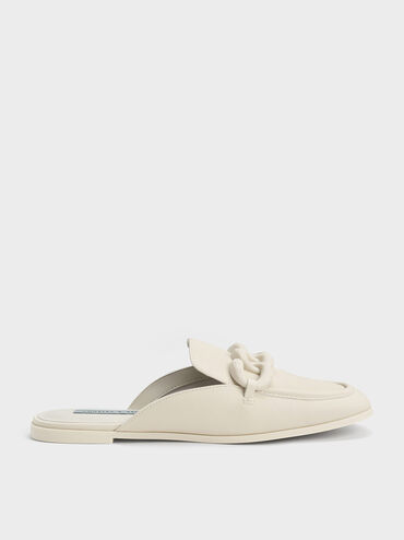Chunky Chain Loafer Flats, Chalk, hi-res