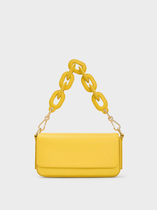 Catena Front Flap Bag, Yellow, hi-res
