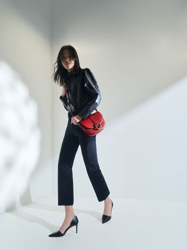 Gabine Saddle Bag, Red, hi-res