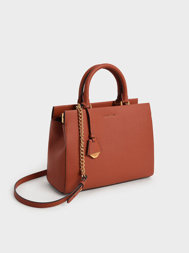 Large Double Handle Bag, Brick, hi-res