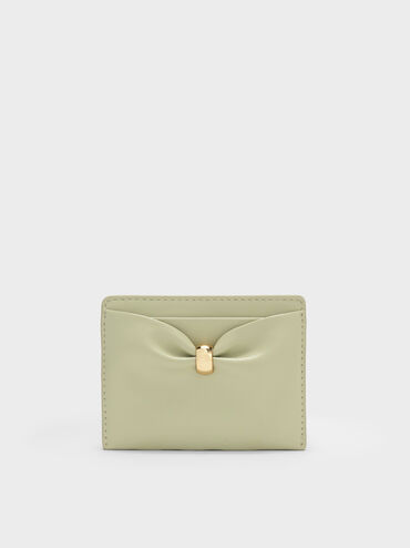 Halsey Ruched Card Holder, Pale Sage, hi-res