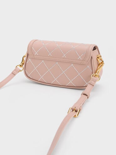 Este Chain Handle Satin Bag, Nude, hi-res