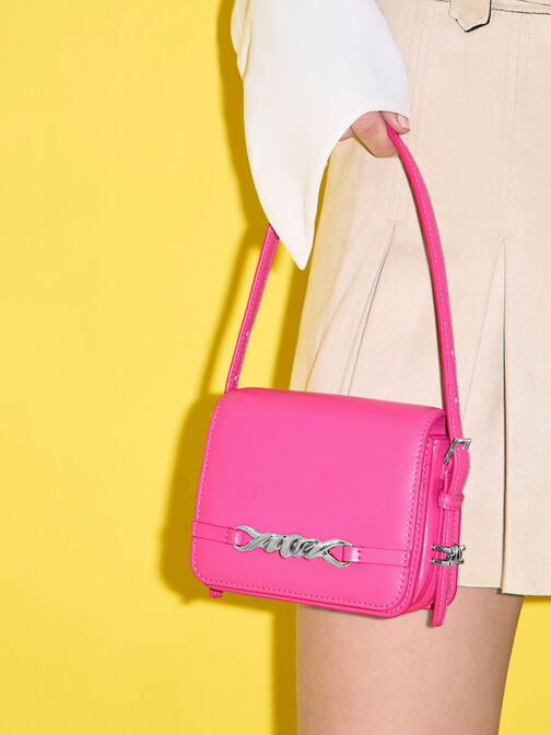 Mini Henrietta Shoulder Bag, Fuchsia, hi-res