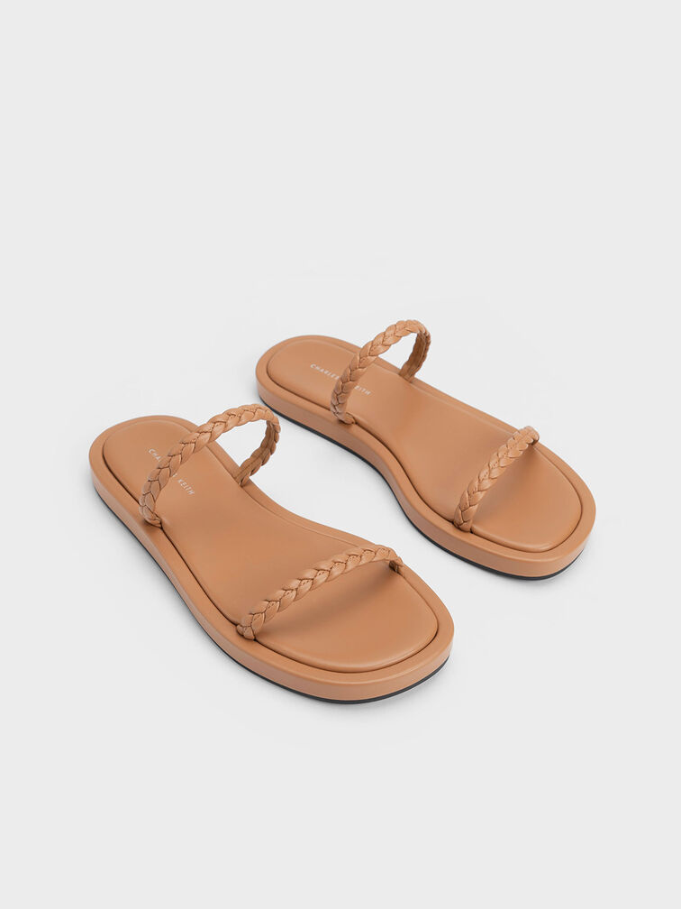 Braided Slides, Caramel, hi-res
