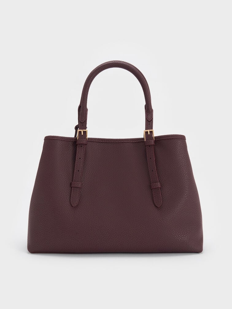 Baral Bead-Charm Tote Bag, Wineberry Red, hi-res