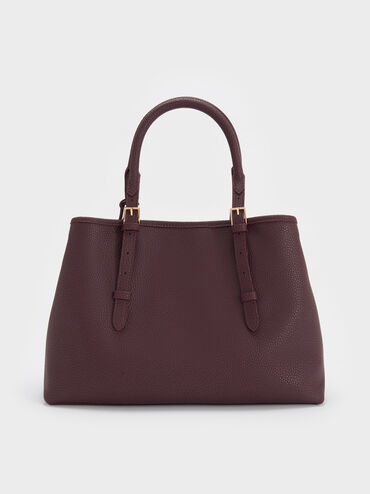 Baral Bead-Charm Tote Bag, Wineberry Red, hi-res