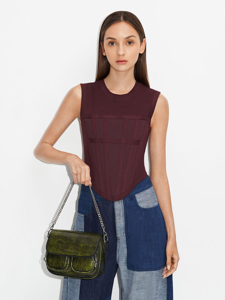 Letitia Front Flap Crossbody Bag, Lime, hi-res
