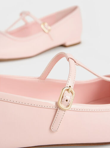 T-Bar Mary Jane Flats, Light Pink, hi-res