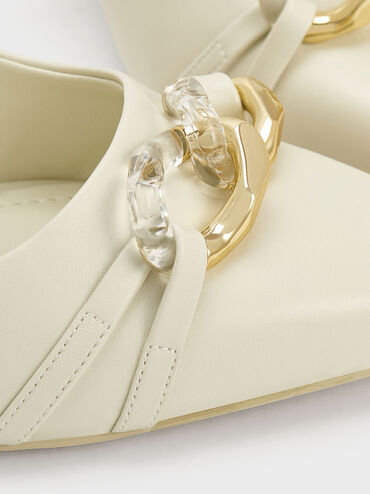 Chain-Link Accent Slingback Pumps, Chalk, hi-res