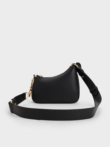 Mini Agatha Chain-Accent Shoulder Bag, Black, hi-res