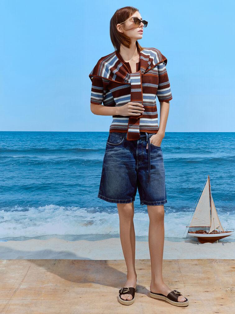 Kaida Buckled Espadrille Sandals, Maroon, hi-res