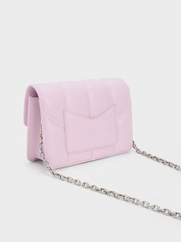 Eudora Chevron Boxy Bag, Lilac, hi-res