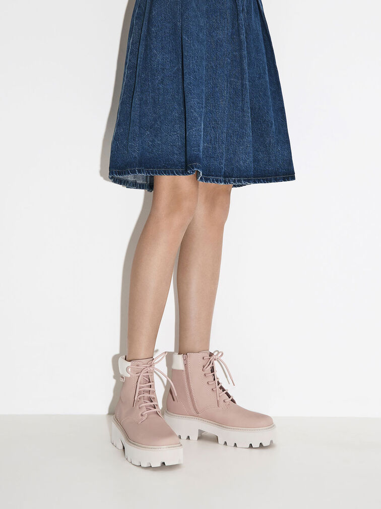 Ripley Ridged Sole Ankle Boots, Blush, hi-res