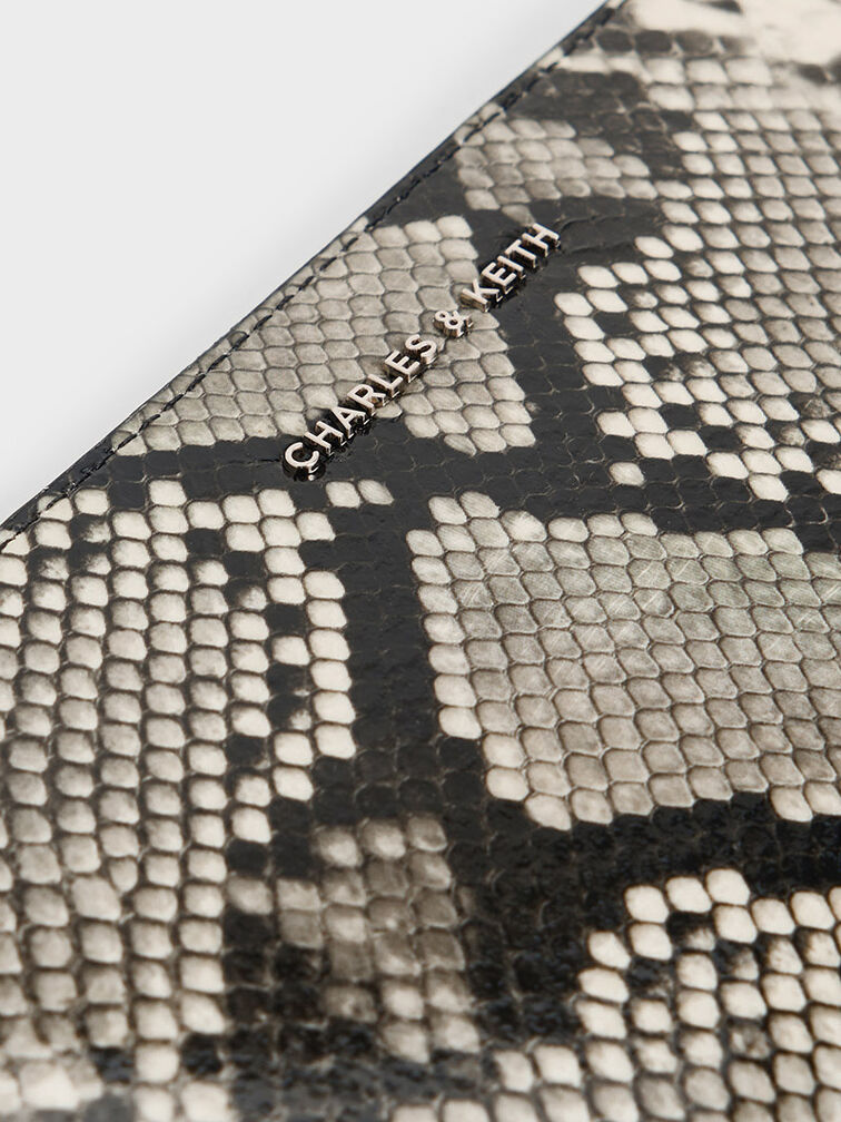 Snake-Print Zip-Around Long Wallet, Multi, hi-res
