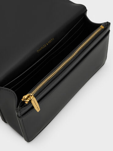 Paffuto Quilted Wallet On Chain, Black, hi-res