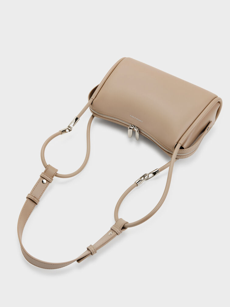 Lyla Tubular Slouchy Shoulder Bag, Taupe, hi-res