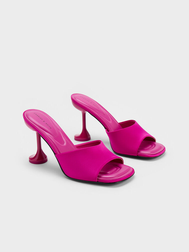 Celestine Sculptural Heel Mules, Fuchsia, hi-res