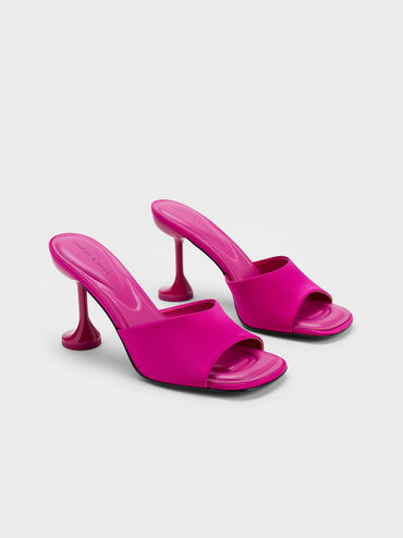 Celestine Sculptural Heel Mules, Fuchsia, hi-res