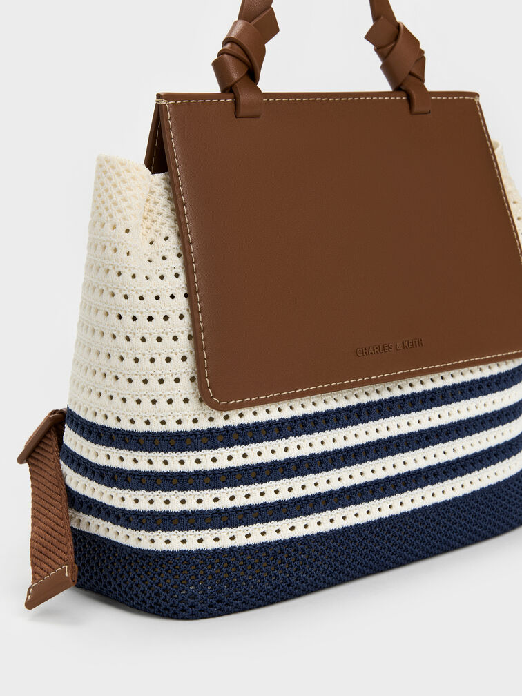 Girls' Ida Stripped Knitted Backpack, Multi, hi-res