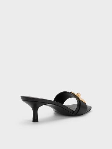 Aelin Kitten-Heel Mules, Black, hi-res